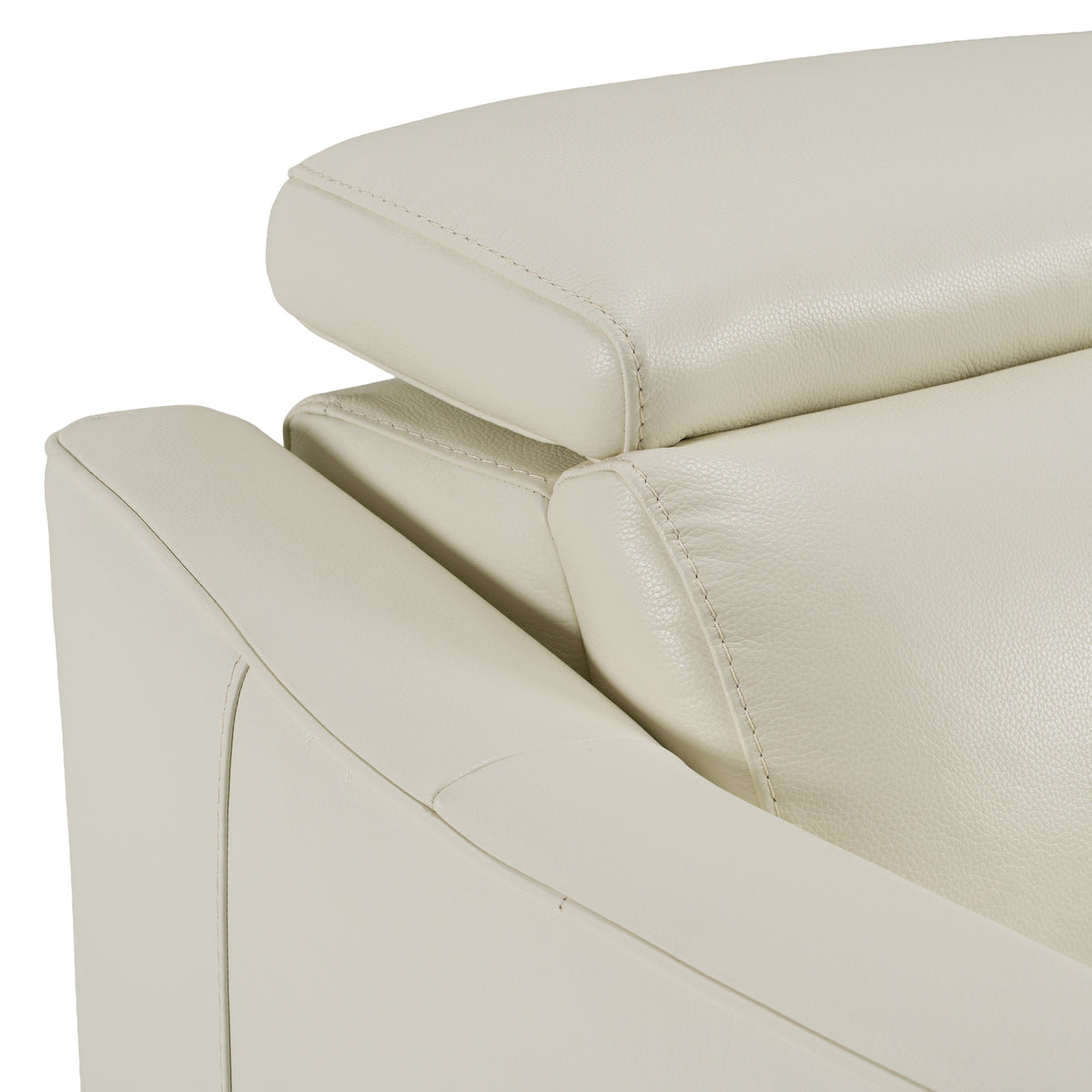 Eden Modern White Leather Sofa With 2 Recliners