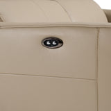 Eden Modern Taupe Leather Sofa With 2 Recliners