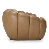 Ekwok Modern Tan Leather Sofa