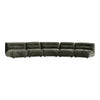 Elias Modern Green Fabric Curved Modular Sectional Sofa-5-Piece Sectional