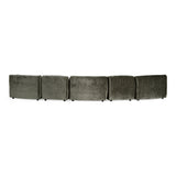 Elias Modern Green Fabric Curved Modular Sectional Sofa-5-Piece Sectional