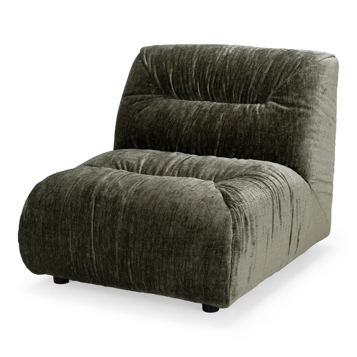 Elias Modern Green Fabric Curved Modular Sectional Sofa-5-Piece Sectional