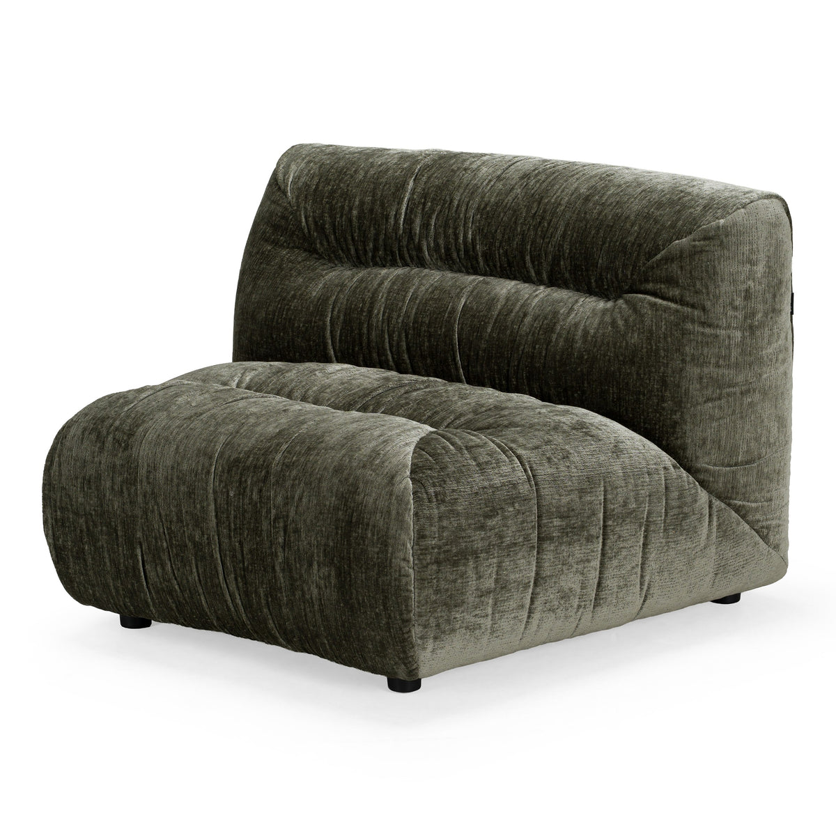 Elias Modern Green Fabric Curved Modular Sectional Sofa-5-Piece Sectional