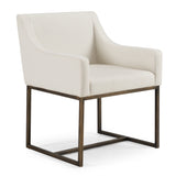 Elijah Modern Off White & Copper Antique Brass Dining Chair
