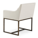 Elijah Modern Off White & Copper Antique Brass Dining Chair