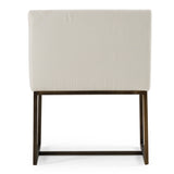 Elijah Modern Off White & Copper Antique Brass Dining Chair