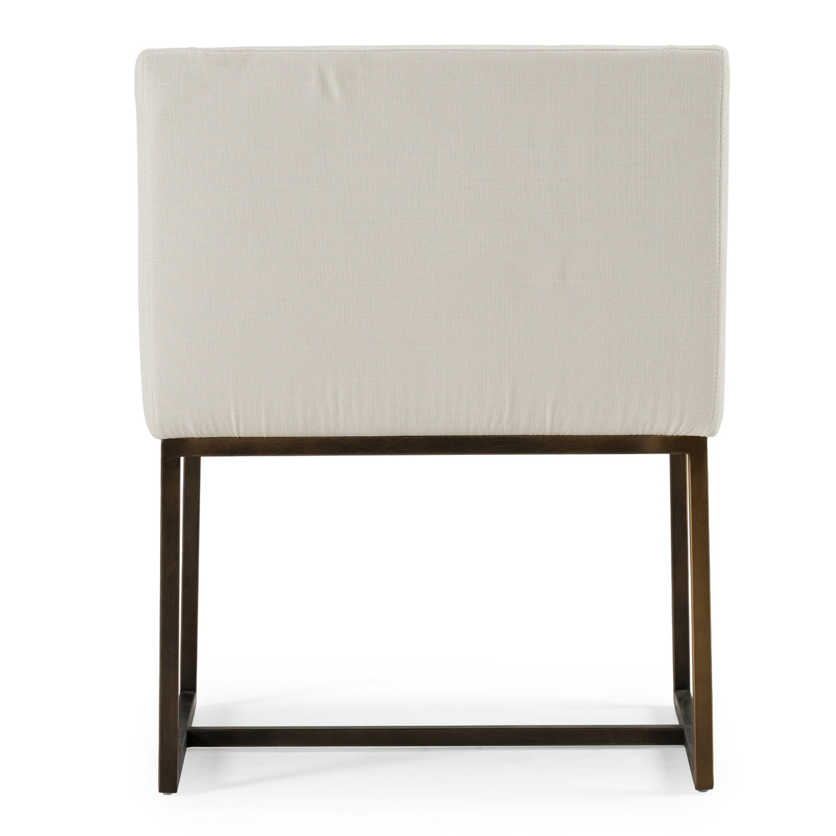 Elijah Modern Off White & Copper Antique Brass Dining Chair