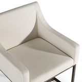 Elijah Modern Off White & Copper Antique Brass Dining Chair