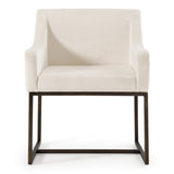 Elijah Modern Beige & Copper Antique Brass Dining Chair