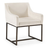 Elijah Modern Beige & Copper Antique Brass Dining Chair
