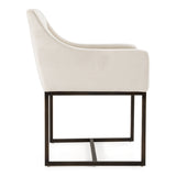 Elijah Modern Beige & Copper Antique Brass Dining Chair