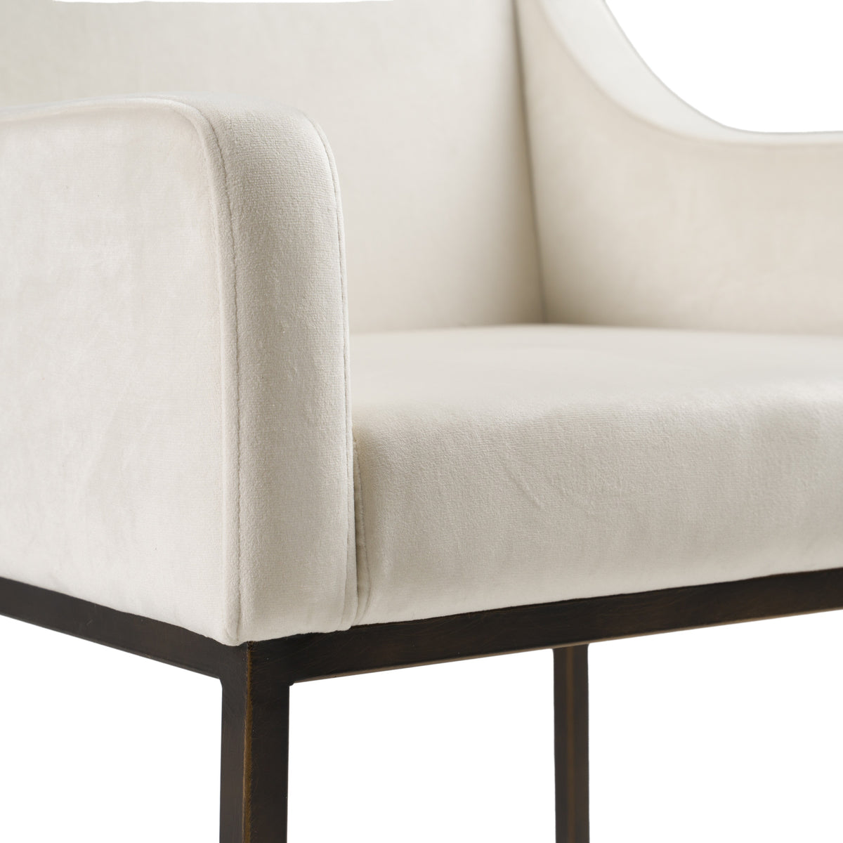 Elijah Modern Beige & Copper Antique Brass Dining Chair