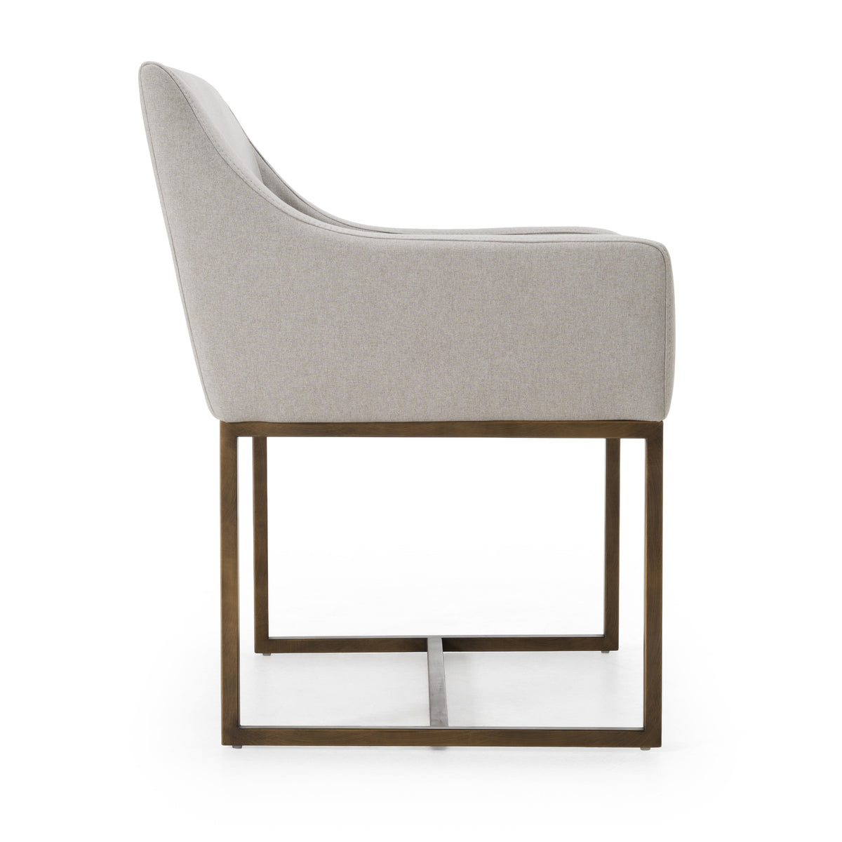 Elijah Modern Grey & Copper Antique Brass Dining Chair