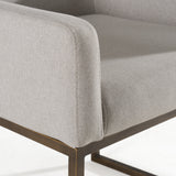 Elijah Modern Grey & Copper Antique Brass Dining Chair