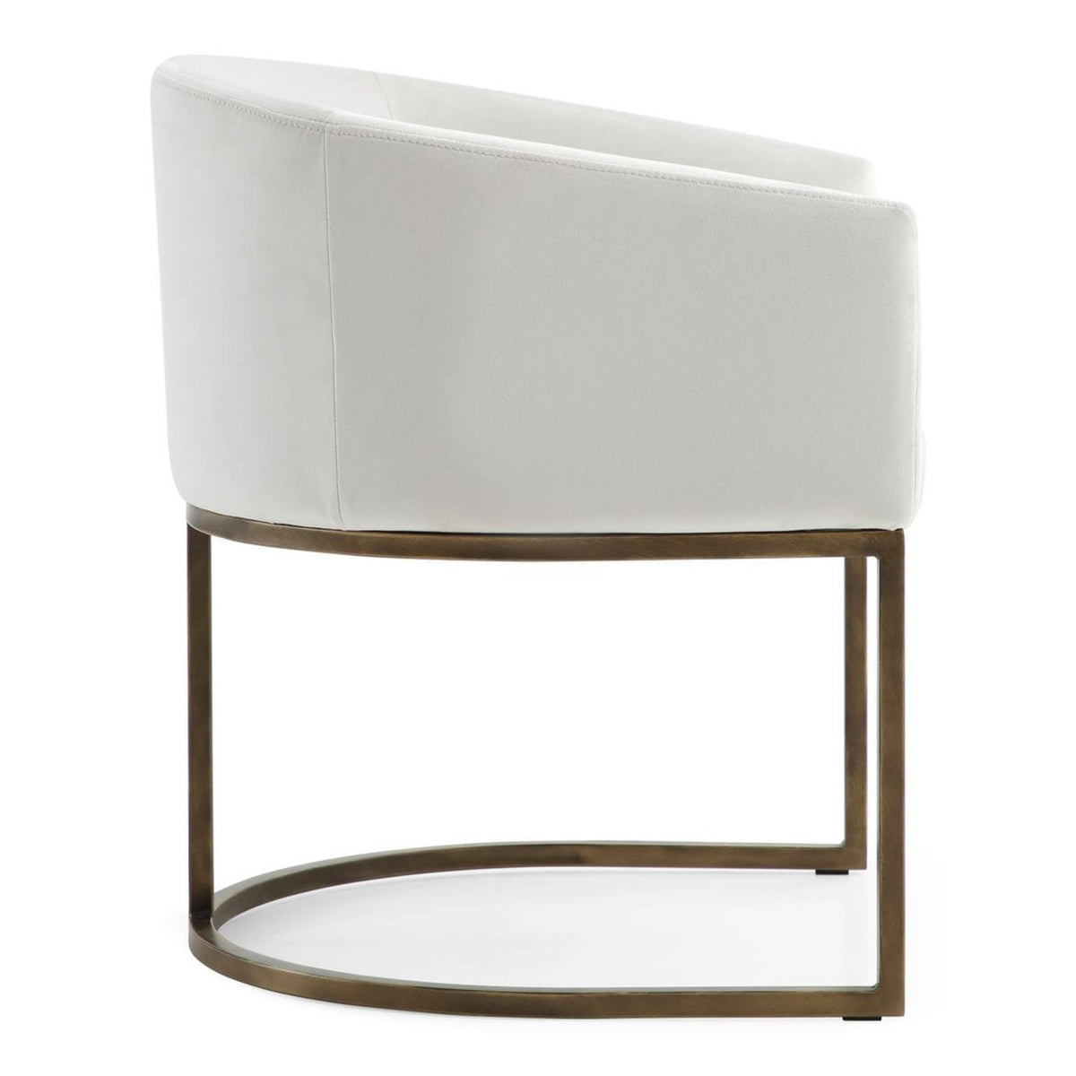 Elisa Modern Beige Velvet & Brass Dining Chair