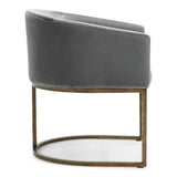 Elisa Modern Grey Velvet & Brass Dining Chair