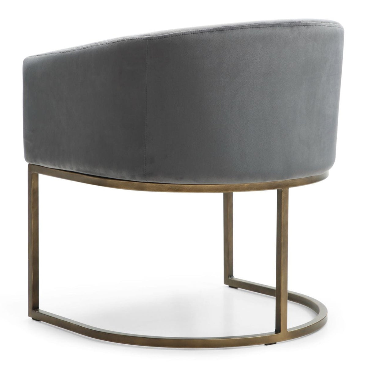 Elisa Modern Grey Velvet & Brass Dining Chair