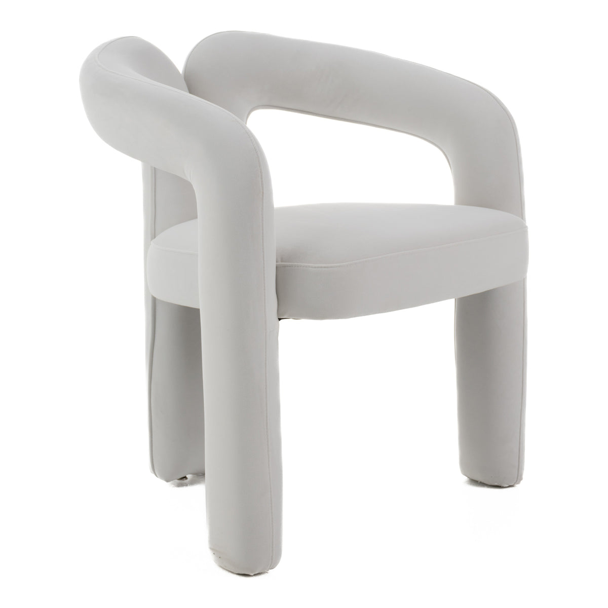 Ellen Glam White Velvet Dining Chair