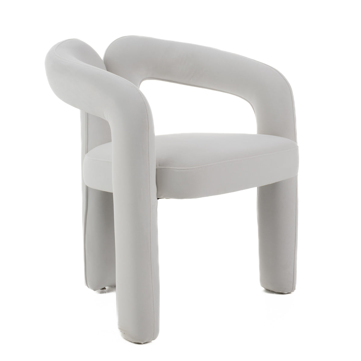 Ellen Glam White Velvet Dining Chair