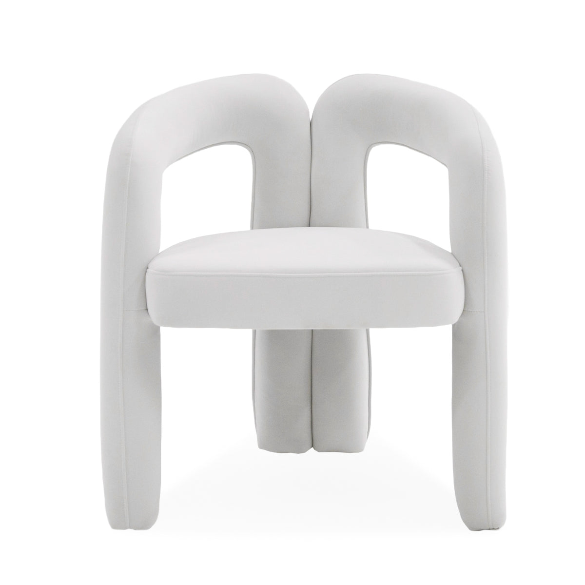 Ellen Glam White Velvet Dining Chair