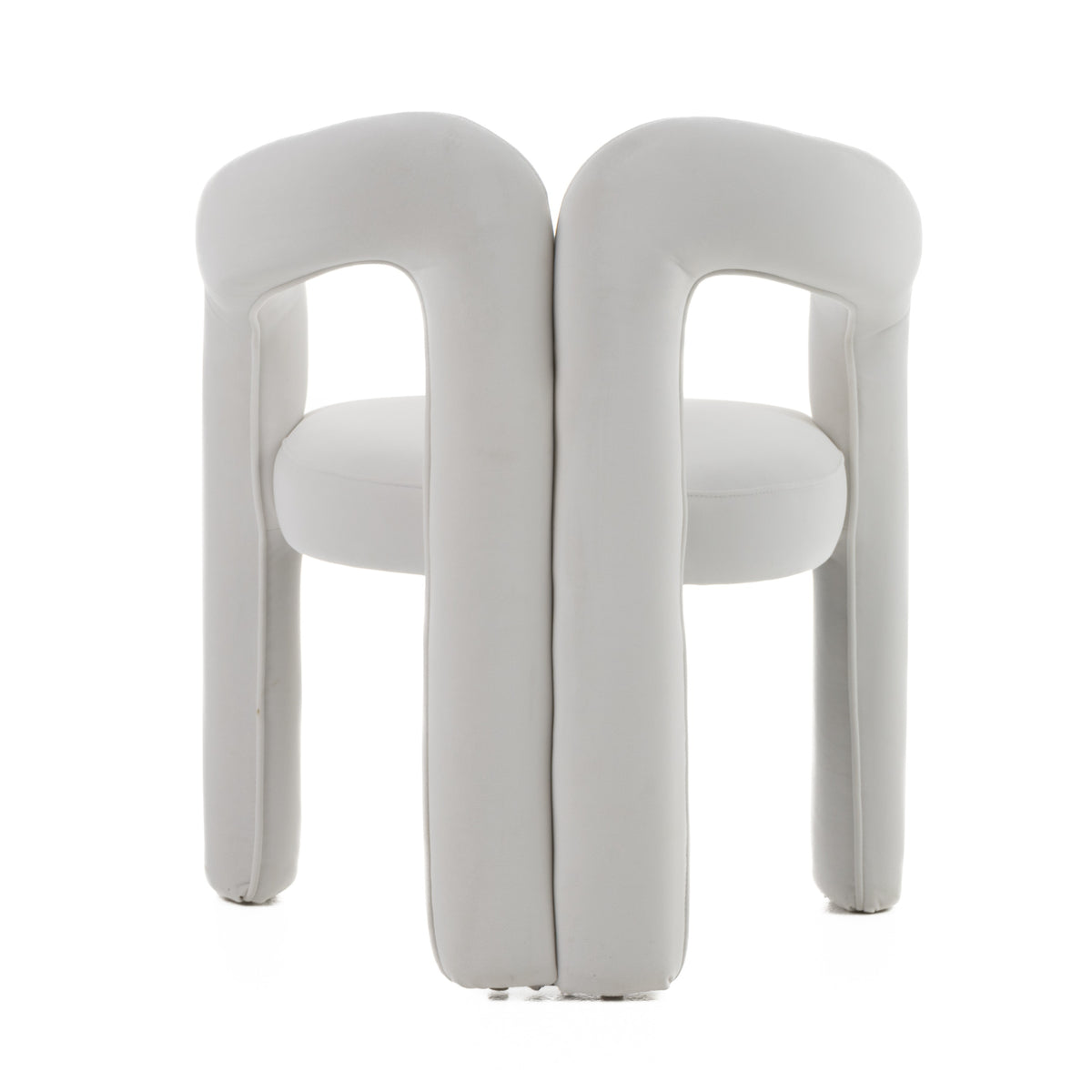 Ellen Glam White Velvet Dining Chair