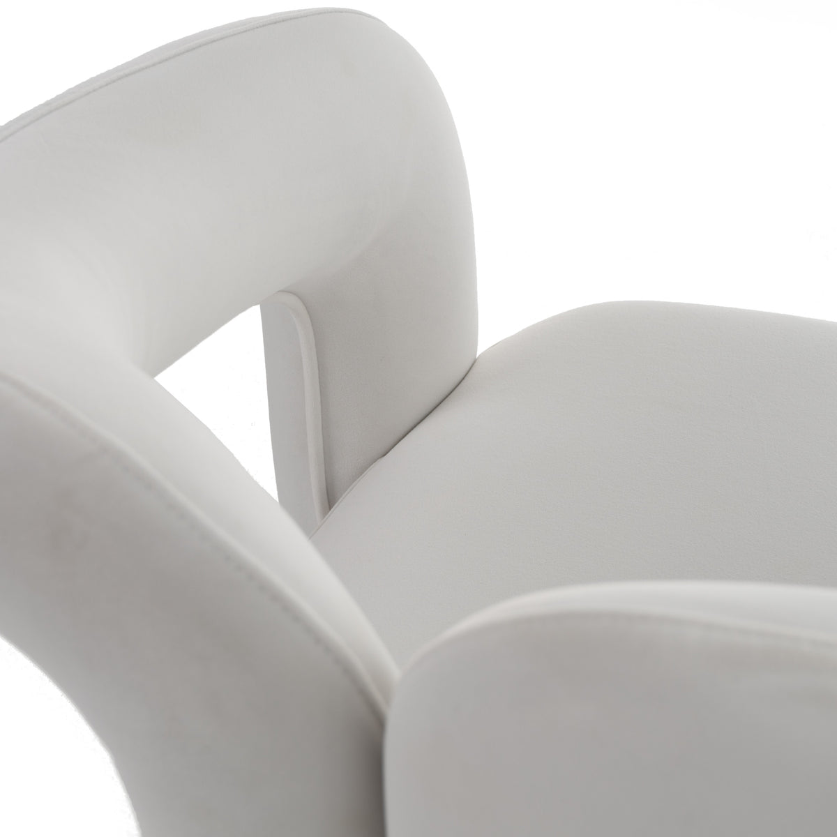 Ellen Glam White Velvet Dining Chair