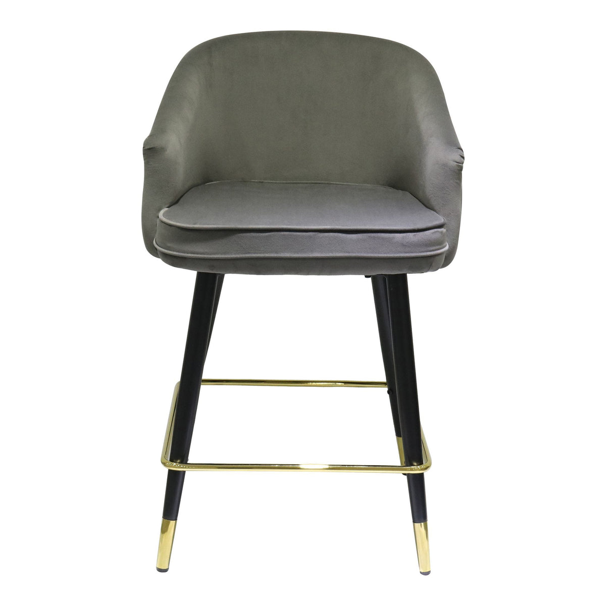Elliot Contemporary Grey & Black/Gold Dining Bar Stool (Set of 2)