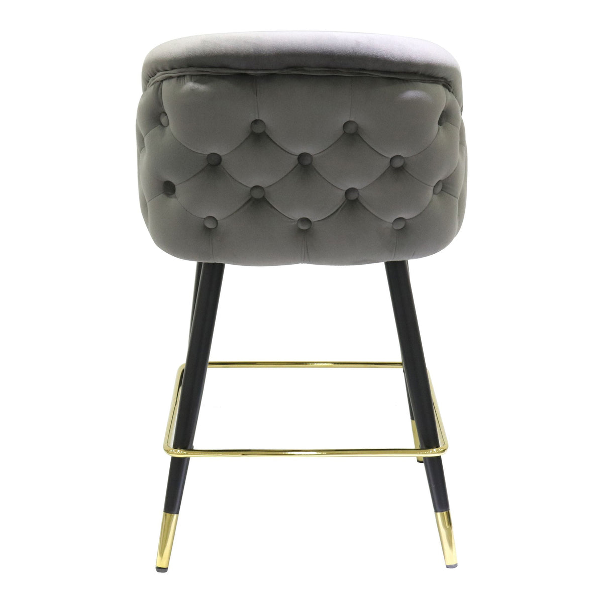 Elliot Contemporary Grey & Black/Gold Dining Bar Stool (Set of 2)