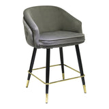 Elliot Contemporary Grey & Black/Gold Dining Bar Stool (Set of 2)