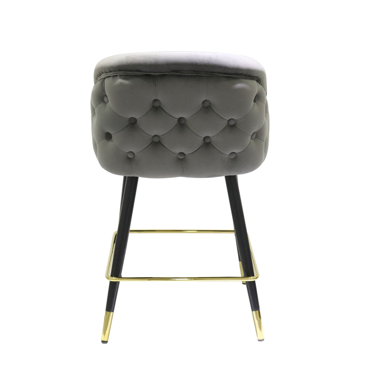 Elliot Contemporary Grey & Black/Gold Dining Bar Stool (Set of 2)