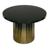 Elmira Glam Black Ash + Gradient Stainless Steel Round Dining Table