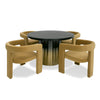 Elmira Glam Black Ash + Gradient Stainless Steel Round Dining Table