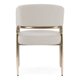 Elson Modern Off-White Fabric + Antique Brass Dining Chair