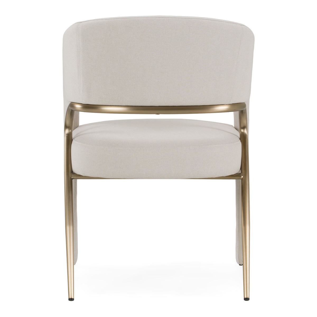 Elson Modern Off-White Fabric + Antique Brass Dining Chair