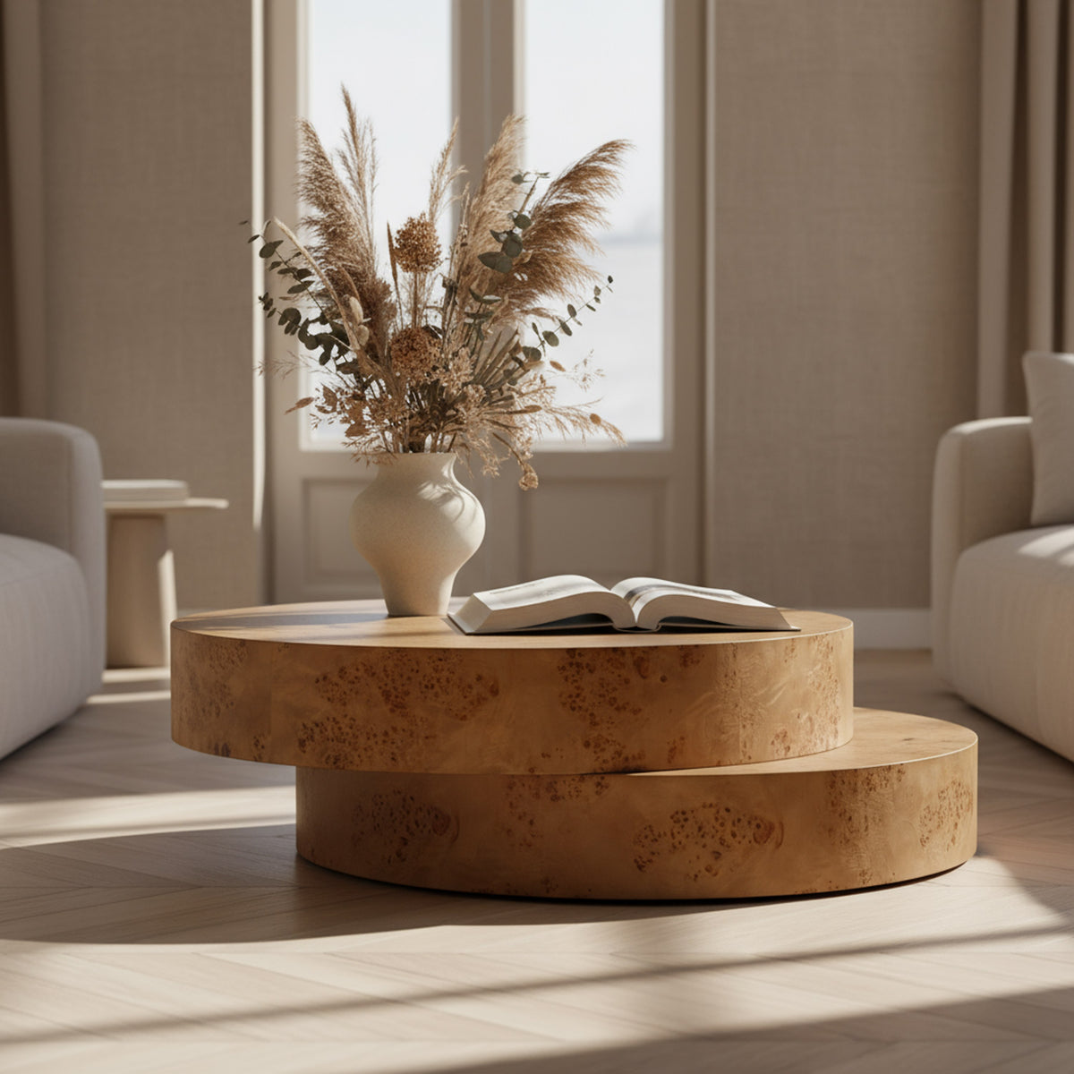 Ely Modern Faux Burl Coffee Table