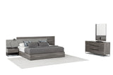 Enzo Italian Modern Grey Oak & Fabric Bedroom Set