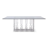 Ericson Modern Glass & Stainless Steel Dining Table