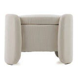 Erin Modern Cream Fabric Storage Ottoman