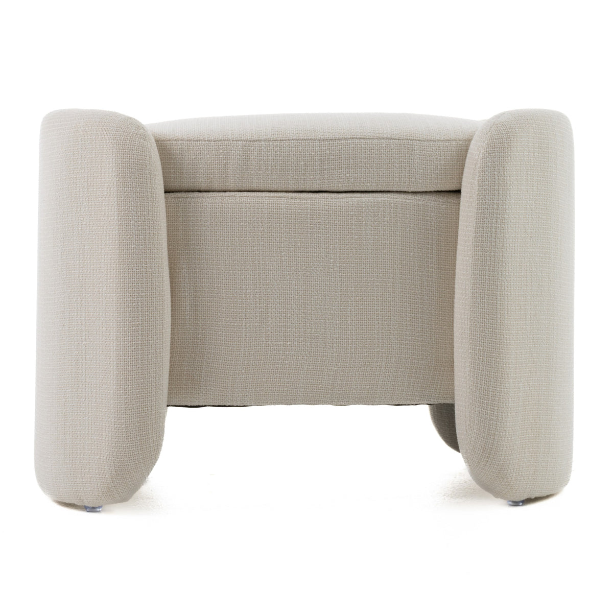 Erin Modern Cream Fabric Storage Ottoman