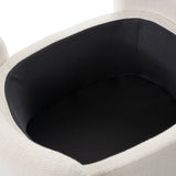 Erin Modern Cream Fabric Storage Ottoman