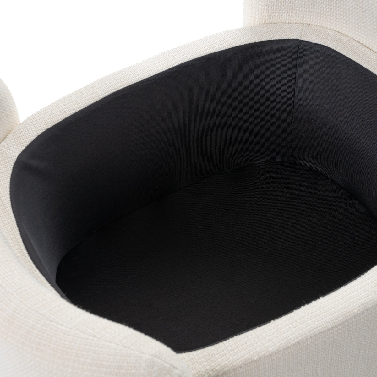 Erin Modern Cream Fabric Storage Ottoman