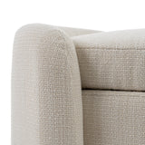 Erin Modern Cream Fabric Storage Ottoman