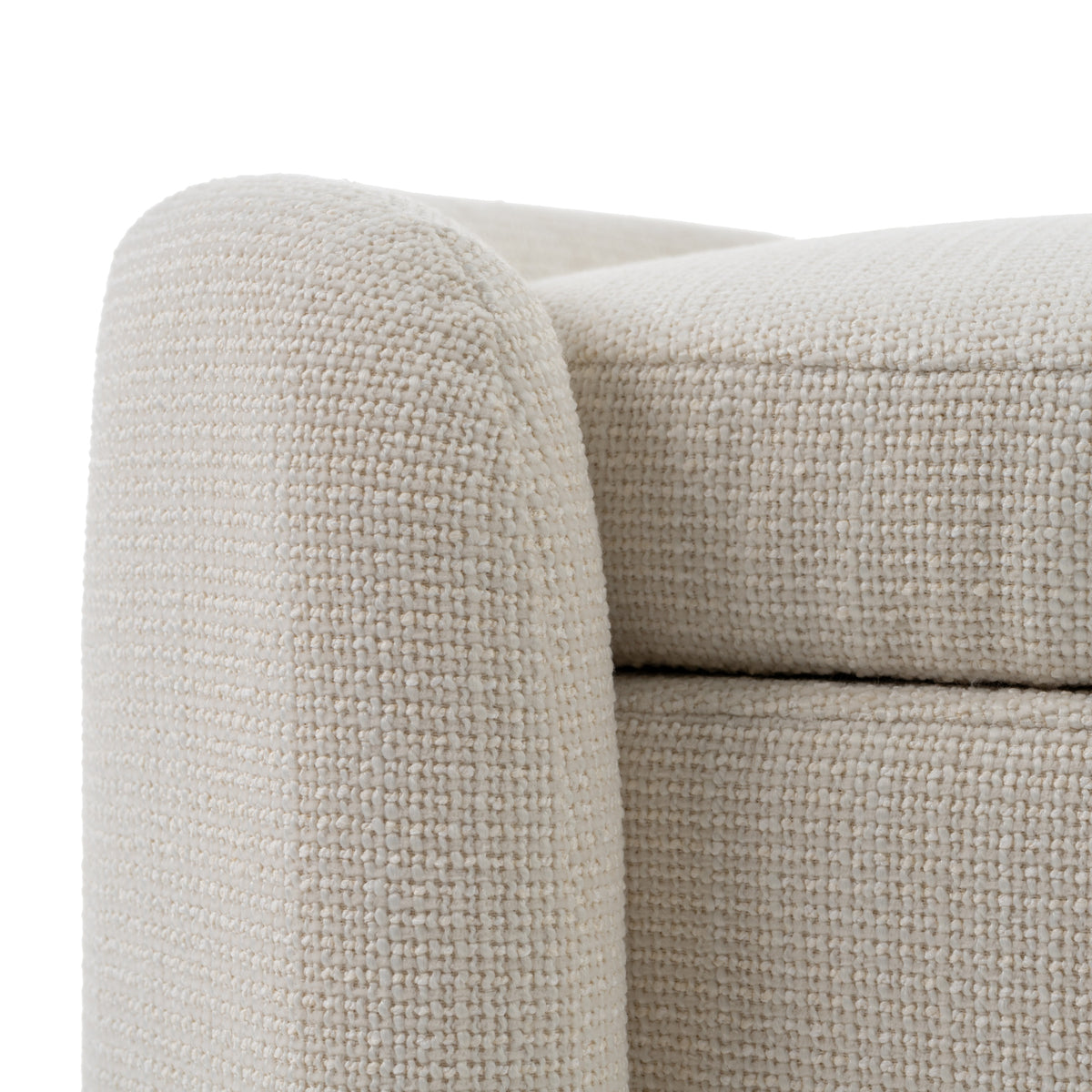 Erin Modern Cream Fabric Storage Ottoman