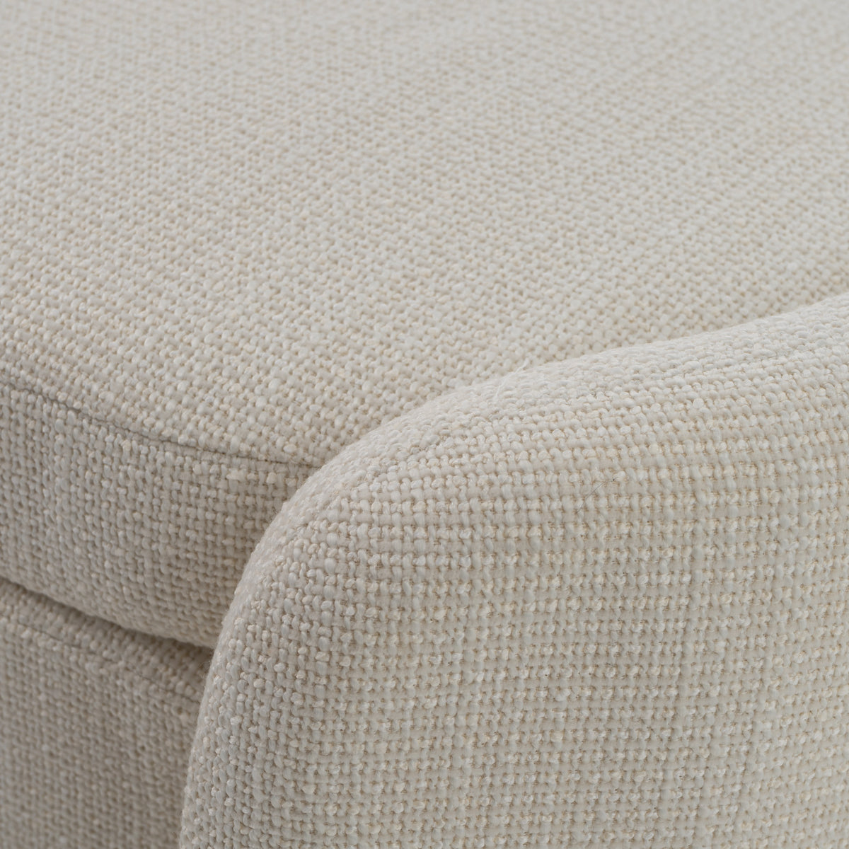 Erin Modern Cream Fabric Storage Ottoman