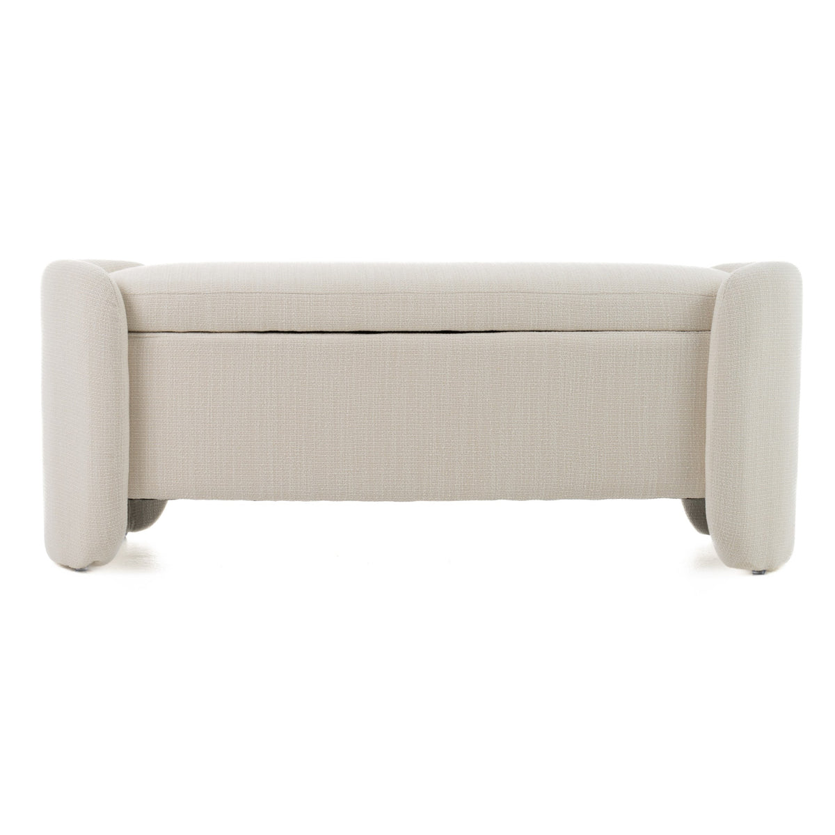 Erin Modern Cream Fabric Storage Ottoman Bench