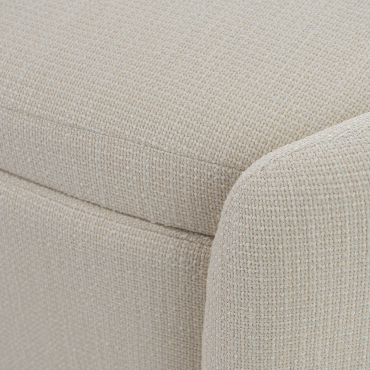Erin Modern Cream Fabric Storage Ottoman Bench