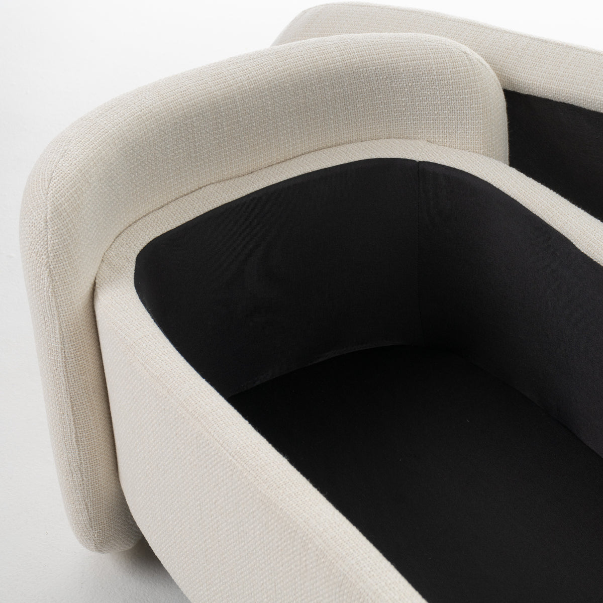 Erin Modern Cream Fabric Storage Ottoman Bench