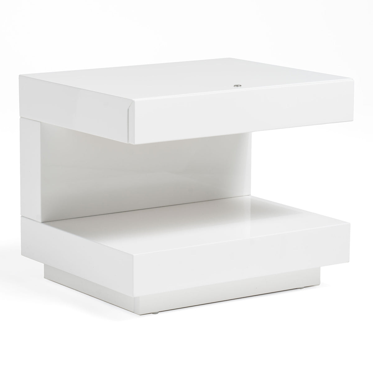 Esso Modern White Glossy Nightstand