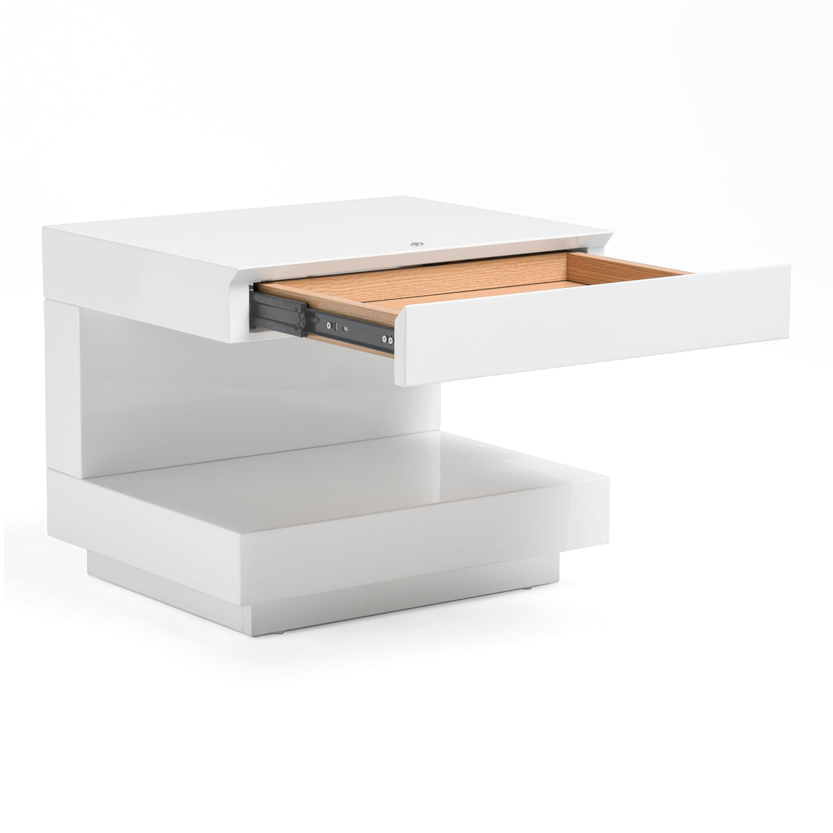 Esso Modern White Glossy Nightstand