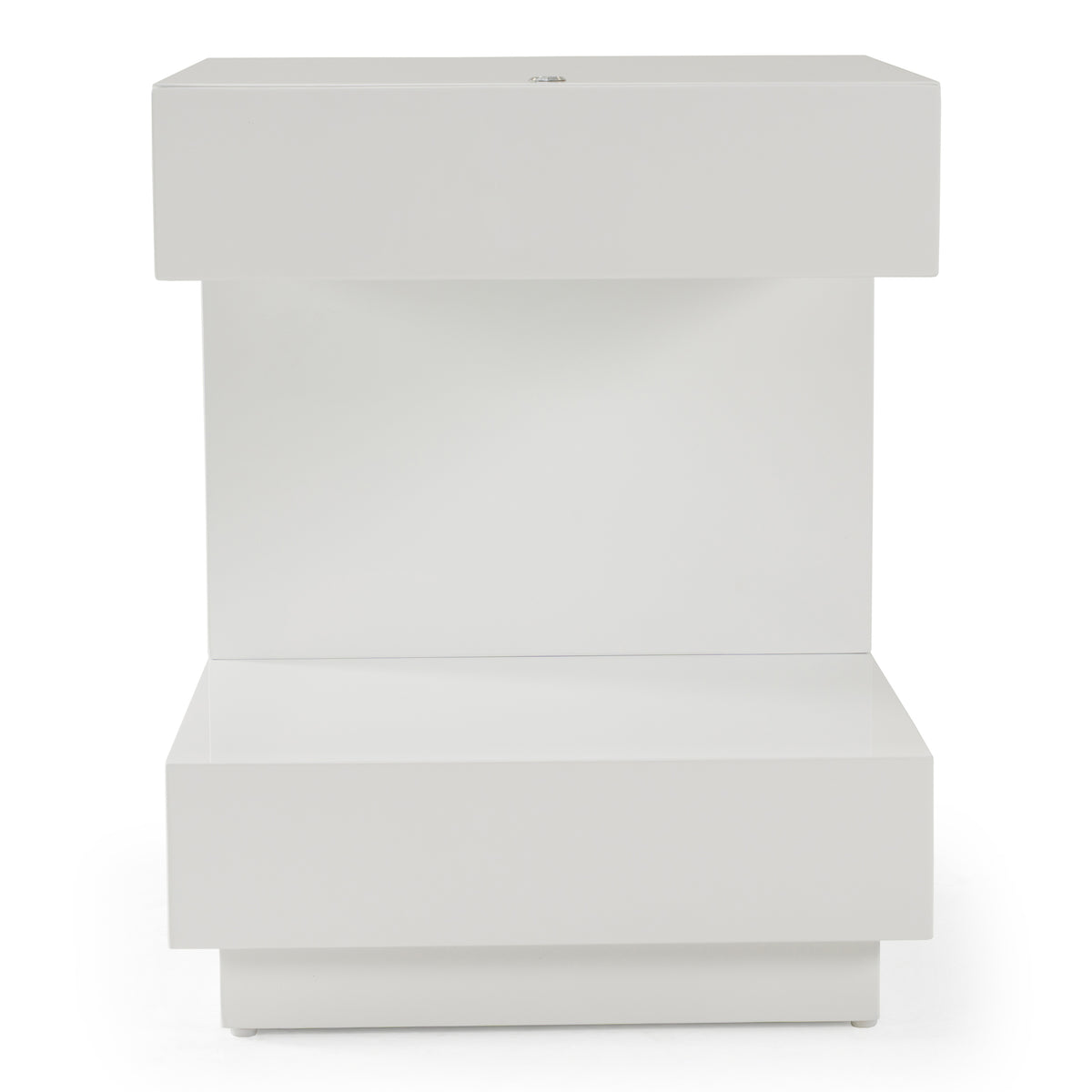 Esso Modern White Glossy Tall Nightstand